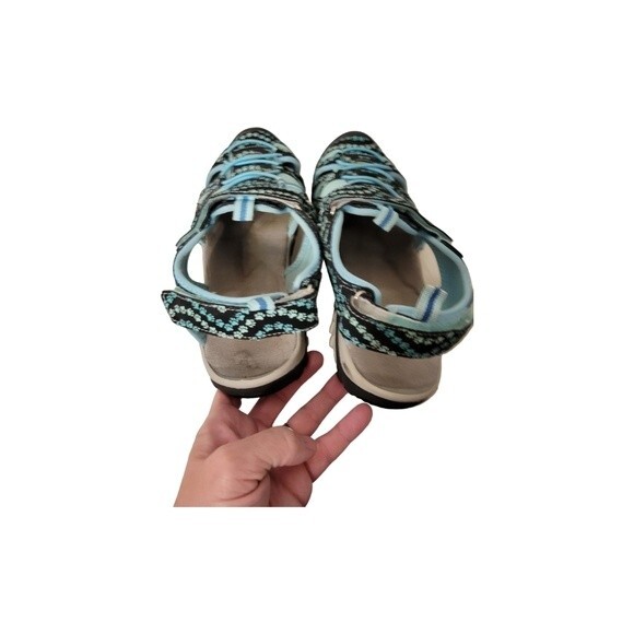 Rescue Animal Outdoor Hiking Shoes W 9 Blue Elastic Braided Slip On - Picture 4 of 6